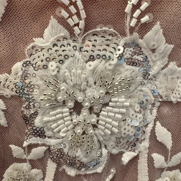 NWT HELSI Catherine sequin Floral Lace strapless Dress XS - Picture 9 of 11